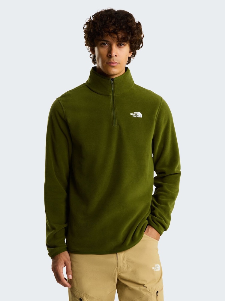 The North Face Green Glacier Quarter Zip Fleece - Image 1 of 3