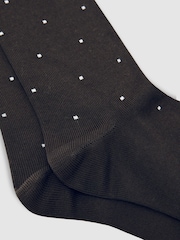 Reiss Chocolate Brown Mario Spot Socks - Image 2 of 3