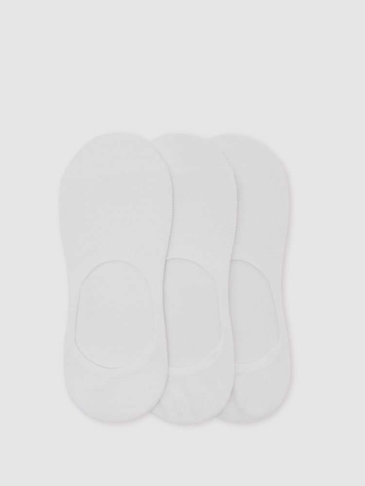 Reiss White Axis 3 Pack Invisible Trainer Socks Cotton-Blend - Image 1 of 2 Reiss White Axis 3 Pack Invisible Trainer Socks Cotton-Blend - Image 1 of 2