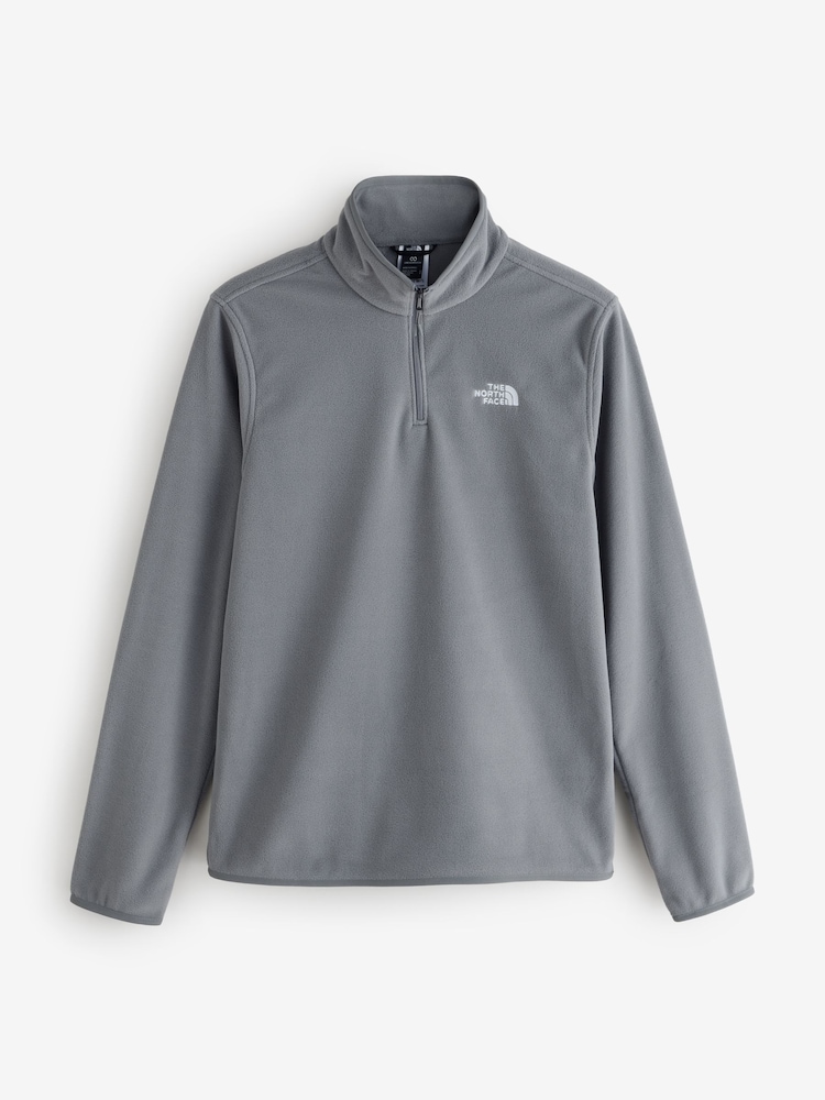 The North Face Pale Grey Glacier 1/4 Zip Fleece - Image 1 of 1