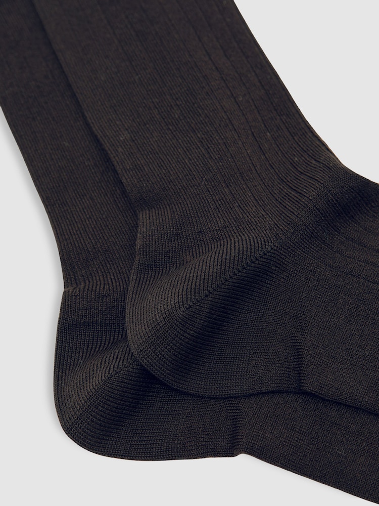 Reiss Chocolate Brown Fela Socks - Image 2 of 3