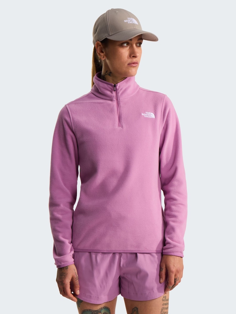 The North Face Pink Glacier 1/4 Zip Fleece - Image 1 of 4