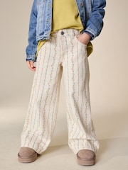 Ecru Floral Printed Jeans (3-16yrs) - Image 1 of 9