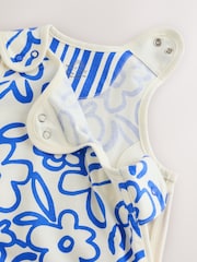 Blue/White Floral 0.5 Tog Sleeveless Baby Sleep Bag - Image 10 of 11