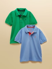 ירוק וכחול  - Joules Boys' Woody Pack Of Two Polo Shirts - תמונה 1 מתוך 7
