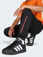 adidas Black/Purple Slogan Fleece Joggers - Image 5 of 6