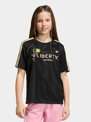 adidas Originals Black Liberty London Loose Jersey T-Shirt - Image 1 of 6