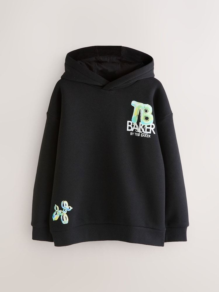 Baker by Ted Baker Oversized Balloon Dog Black Hoodie - Image 1 of 6