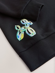 Baker by Ted Baker Oversized Balloon Dog Black Hoodie - Image 4 of 6