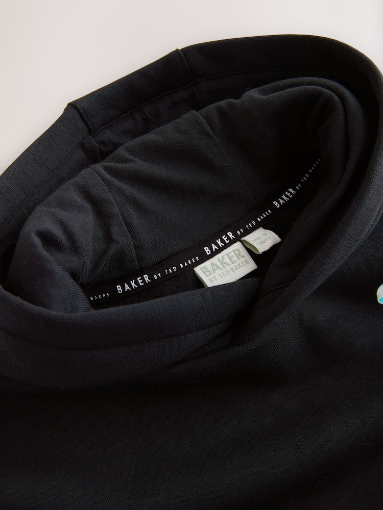 Baker by Ted Baker Oversized Balloon Dog Black Hoodie - Image 6 of 6