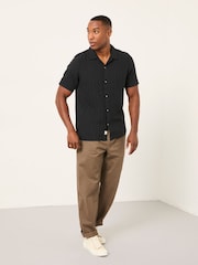 FatFace Bugle Black Self Stripe Short Sleeve Self Stripe Shirt - Image 3 of 6