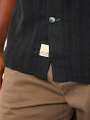 FatFace Bugle Black Self Stripe Short Sleeve Self Stripe Shirt - Image 5 of 6