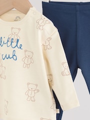 Blue/Brown Little Bear Cub Baby Top and Leggings Set 2 Piece (0mths-3yrs) - Image 10 of 12