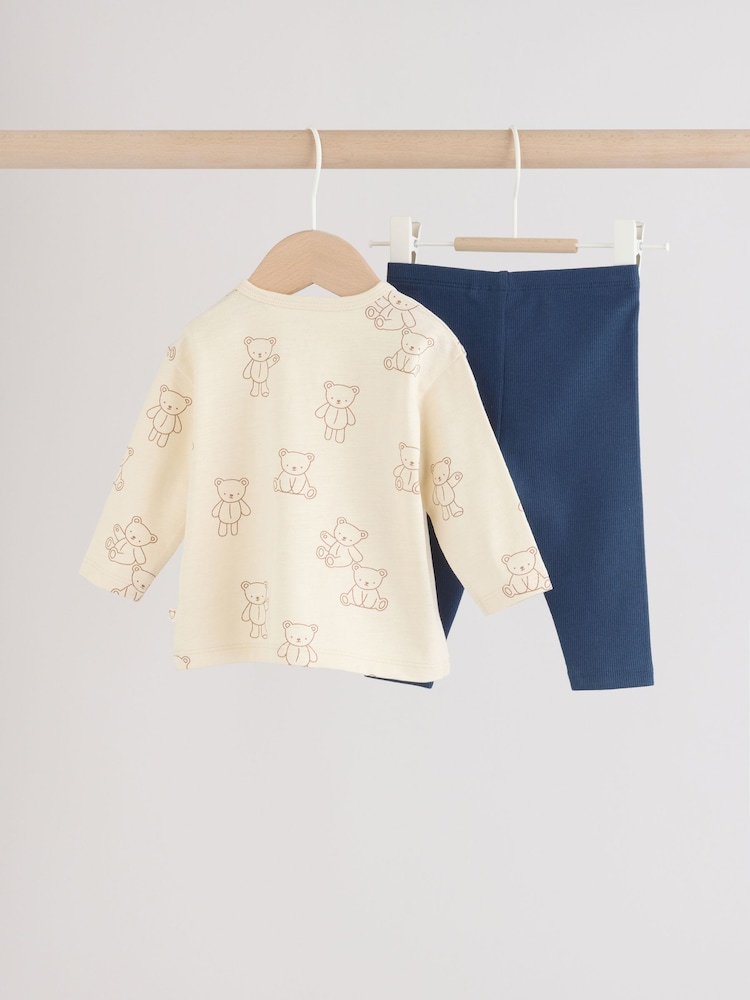 Blue/Brown Little Bear Cub Baby Top and Leggings Set 2 Piece (0mths-3yrs) - Image 2 of 8 Blue/Brown Little Bear Cub Baby Top and Leggings Set 2 Piece (0mths-3yrs) - Image 2 of 8