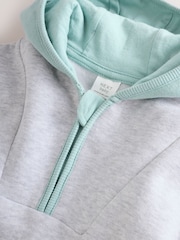 Grey Colourblock Hooded Baby Sweat Romper (0mths-3yrs) - Image 4 of 9