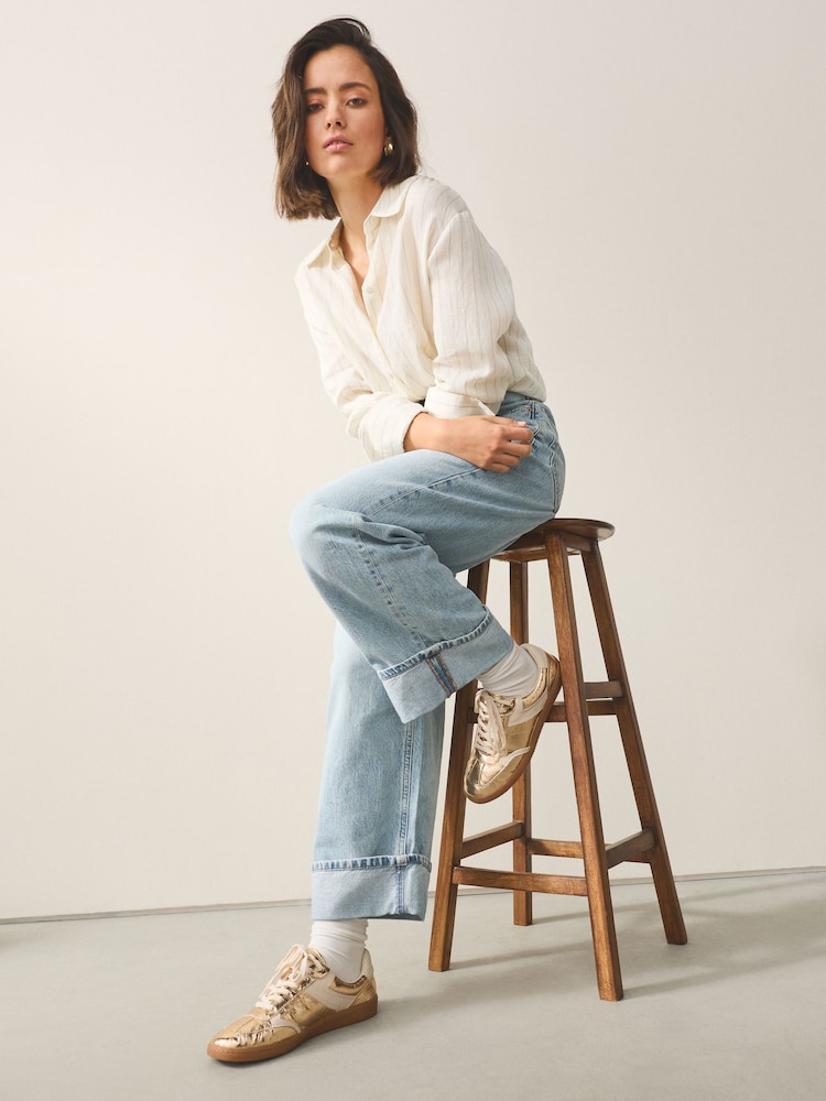 Gold Lace-Up Trainers - Image 10 of 10 Gold Lace-Up Trainers - Image 10 of 10