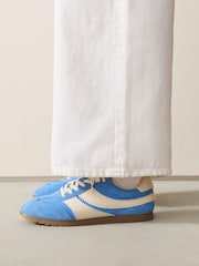 Blue Forever Comfort® Suede Slimline Panelled Lace Up Trainers - Image 2 of 9