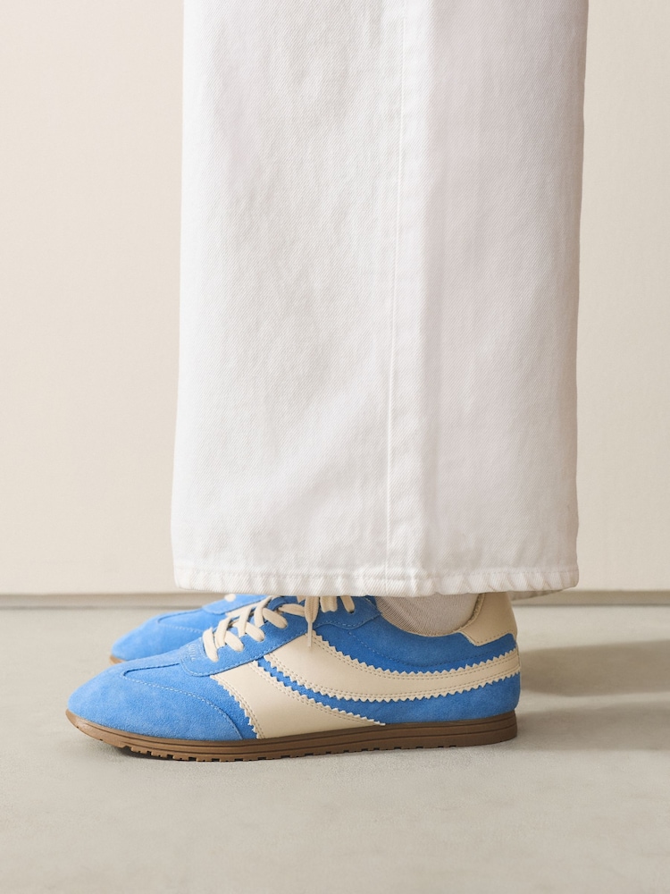 Blue Forever Comfort® Suede Slimline Panelled Lace Up Trainers - Image 2 of 9