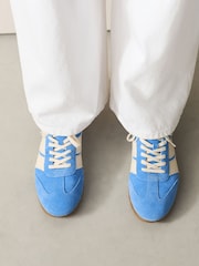 Blue Forever Comfort® Suede Slimline Panelled Lace Up Trainers - Image 3 of 9
