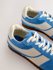 Blue Forever Comfort® Suede Slimline Panelled Lace Up Trainers - Image 8 of 9