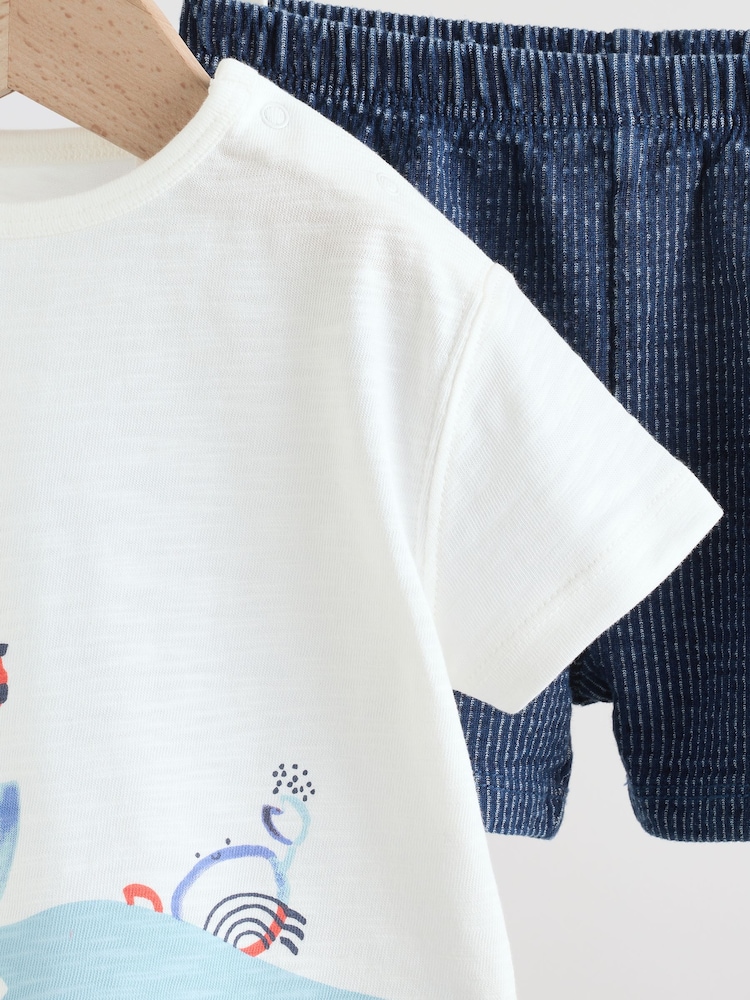 Blue Nautical Scene Top and Shorts Baby Set (0mths-2yrs) - Image 11 of 11