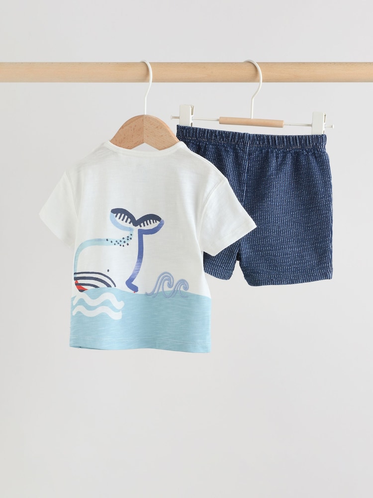 Blue Nautical Scene Top and Shorts Baby Set (0mths-2yrs) - Image 2 of 11