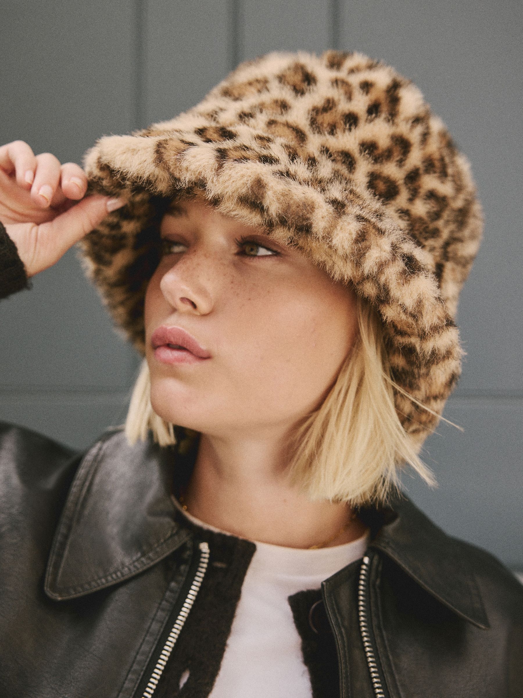 Buy Leopard Print Faux Fur Bucket Hat from the Next UK online shop