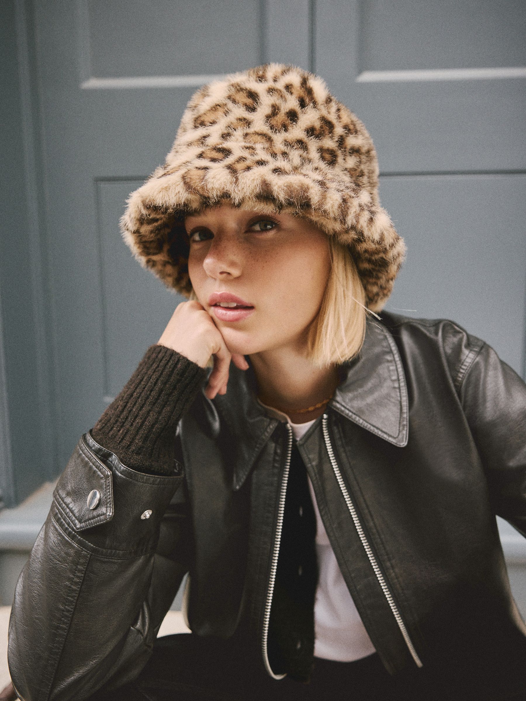 breath レオパードファーキャップ　nubian last nest Buy Leopard Print Faux Fur Bucket Hat from the Next UK online shop