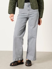 FatFace Welling Grey Wide Leg Jeans - Image 1 of 7