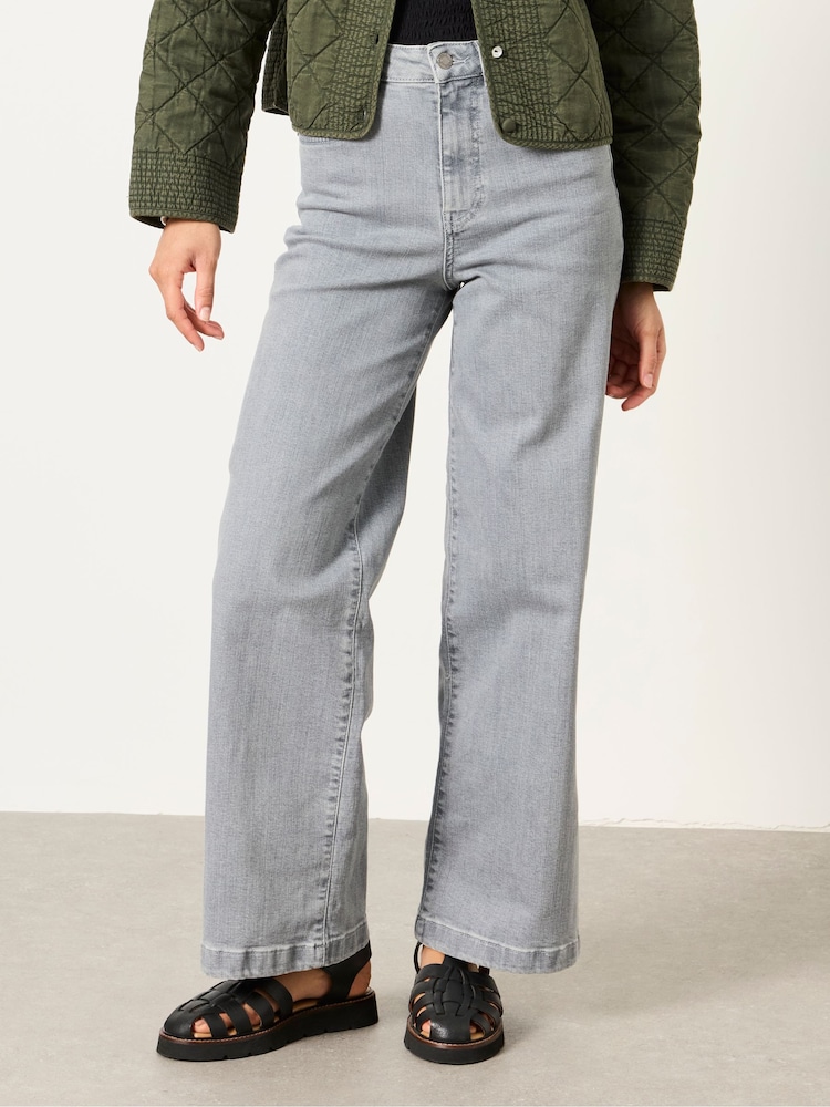 FatFace Welling Grey Wide Leg Jeans - Image 1 of 7