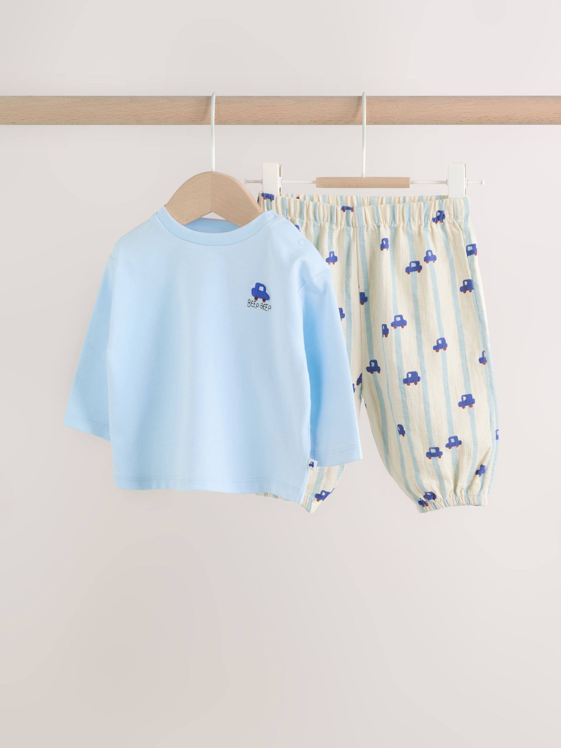 Buy Blue Car Baby Top and Trousers Set (0mths-3yrs) from Next USA