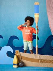 Joules Boys' Hadley Green Stripe Cotton Woven Shorts - Image 2 of 7