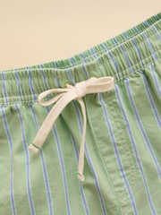 Joules Boys' Hadley Green Stripe Cotton Woven Shorts - Image 5 of 7