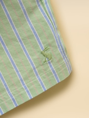 Joules Boys' Hadley Green Stripe Cotton Woven Shorts - Image 6 of 7