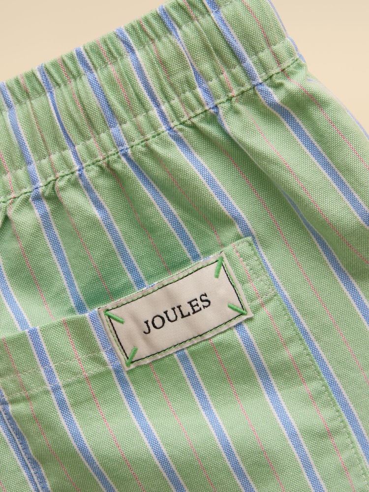 Joules Boys' Hadley Green Stripe Cotton Woven Shorts - Image 7 of 7