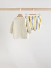 Grey Stripe Dog - طقم سويت شيرت وشورت للبيبي (0شهور-2سنوات) - صورة 9 من 10