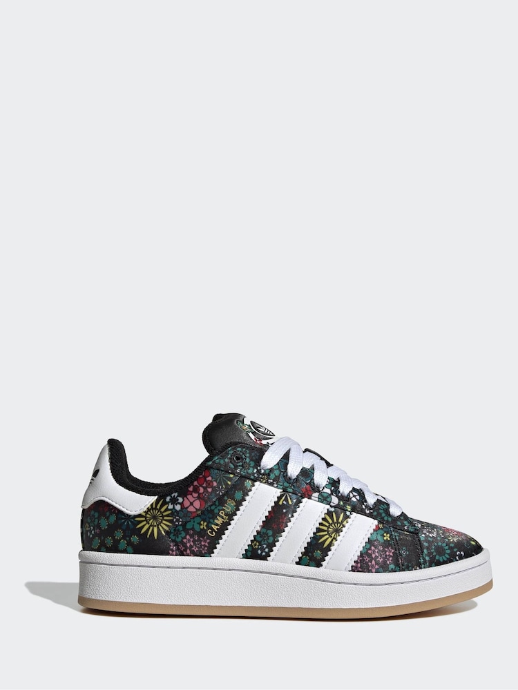adidas Originals Black/White Liberty London Campus 00s Junior Trainers - Image 1 of 10