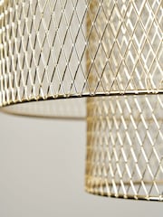 BHS Gold Georgia Mesh Ceiling Pendant Light - Image 5 of 7