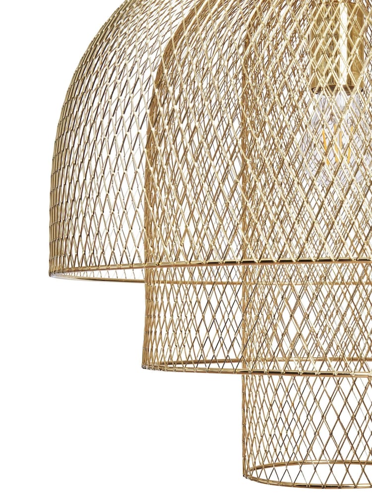 BHS Gold Georgia Mesh Ceiling Pendant Light - Image 7 of 7