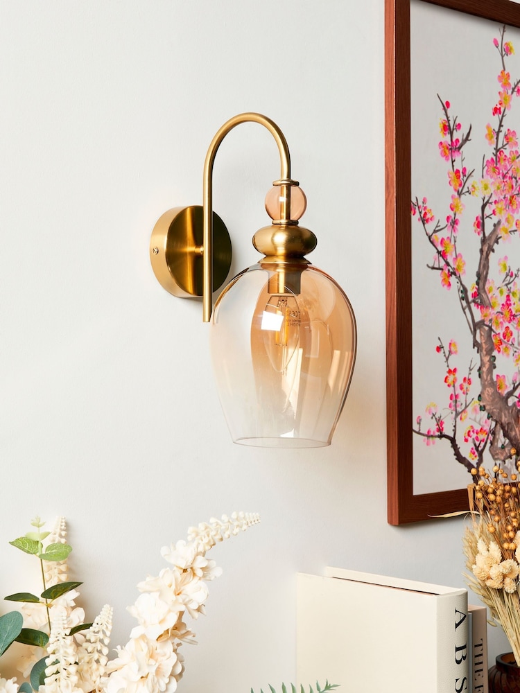 BHS Mixed Brass Seline Wall Light - Image 2 of 7