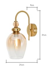 BHS Mixed Brass Seline Wall Light - Image 4 of 7