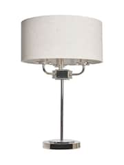 BHS Polished Nik Grey Henry 3 Light Table Lamp - Image 7 of 7