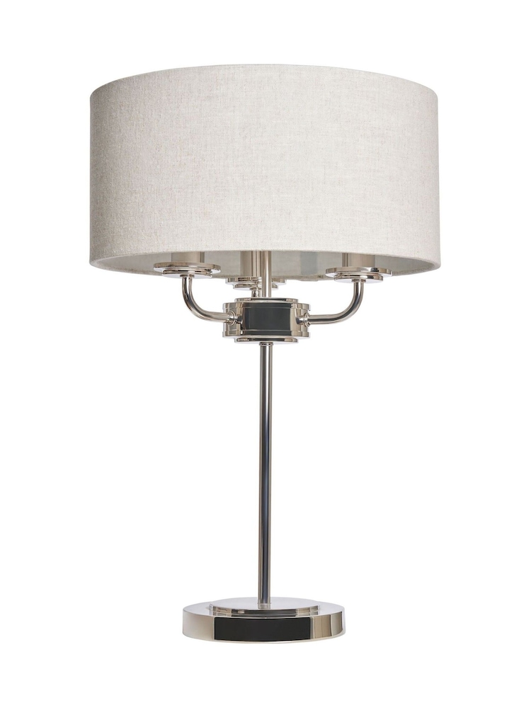 BHS Polished Nik Grey Henry 3 Light Table Lamp - Image 7 of 7
