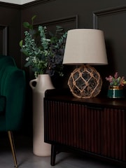 BHS Clear Lucy Dimpled Rope Covered Glass Table Lamp - Image 2 of 7