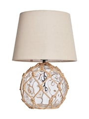 BHS Clear Lucy Dimpled Rope Covered Glass Table Lamp - Image 7 of 7
