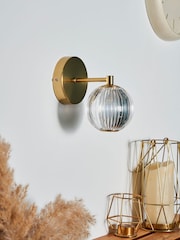 BHS Warm Brass Clear Rimi Acrylic Ball Wall Light - Image 2 of 7