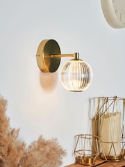 BHS Warm Brass Clear Rimi Acrylic Ball Wall Light - Image 3 of 7