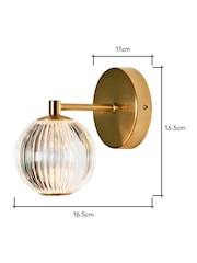 BHS Warm Brass Clear Rimi Acrylic Ball Wall Light - Image 4 of 7