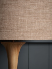BHS Natural Lea Trombone Wooden Floor Lamp - Image 3 of 6