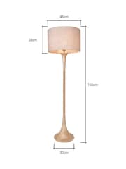 BHS Natural Lea Trombone Wooden Floor Lamp - Image 4 of 6